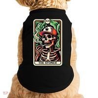 Tarot Card The Stoner Weed Lover Skeleton Cannabis 420 Doggie Tank thumb 0