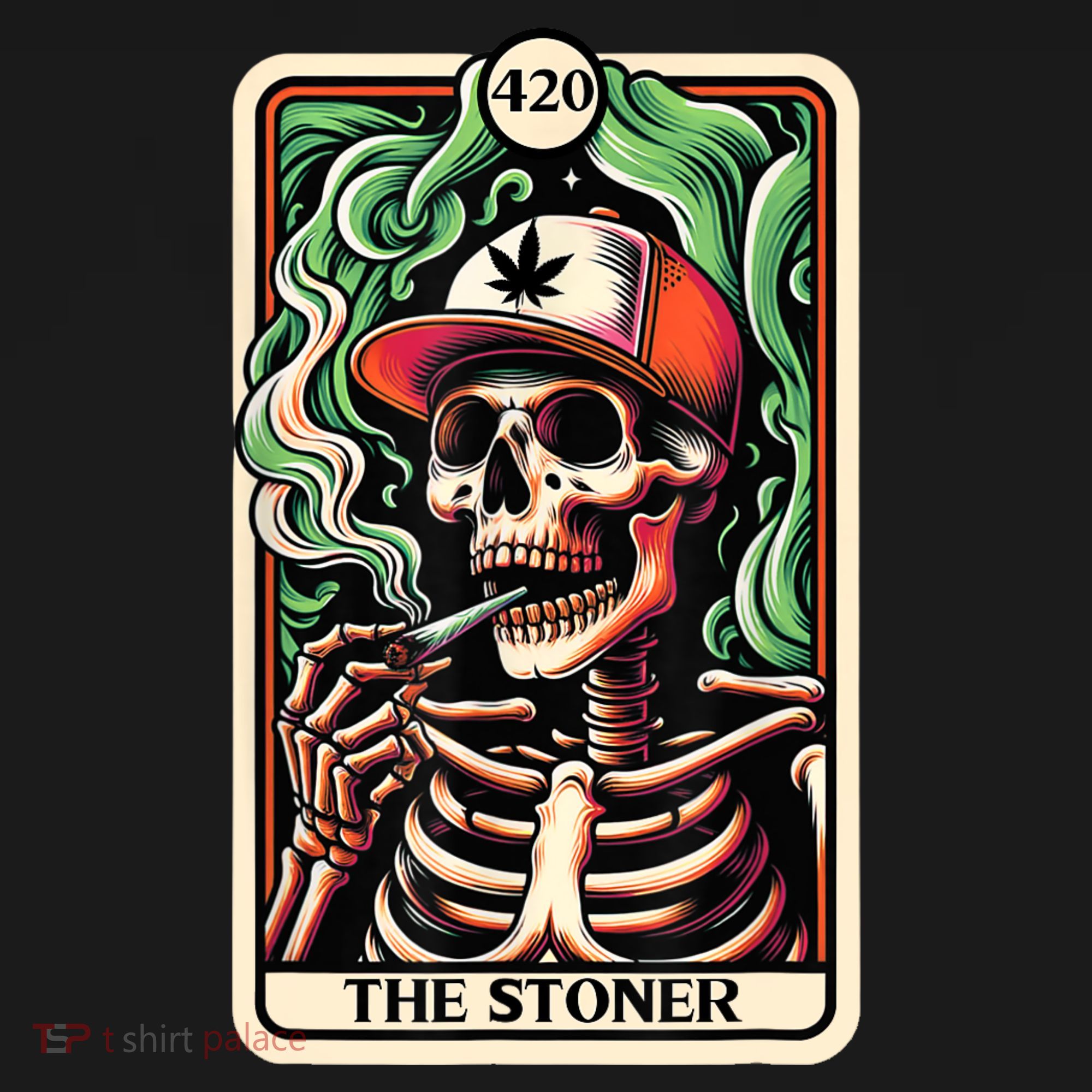Tarot Card The Stoner Weed Lover Skeleton Cannabis 420 Apron