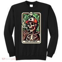 Tarot Card The Stoner Weed Lover Skeleton Cannabis 420 Sweatshirt thumb 0
