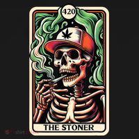 Tarot Card The Stoner Weed Lover Skeleton Cannabis 420 Sweatshirt thumb 3