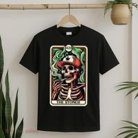 Tarot Card The Stoner Weed Lover Skeleton Cannabis 420 T-Shirt thumb 2