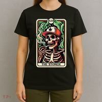 Tarot Card The Stoner Weed Lover Skeleton Cannabis 420 T-Shirt thumb 4