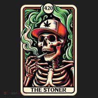 Tarot Card The Stoner Weed Lover Skeleton Cannabis 420 Beanie thumb 2
