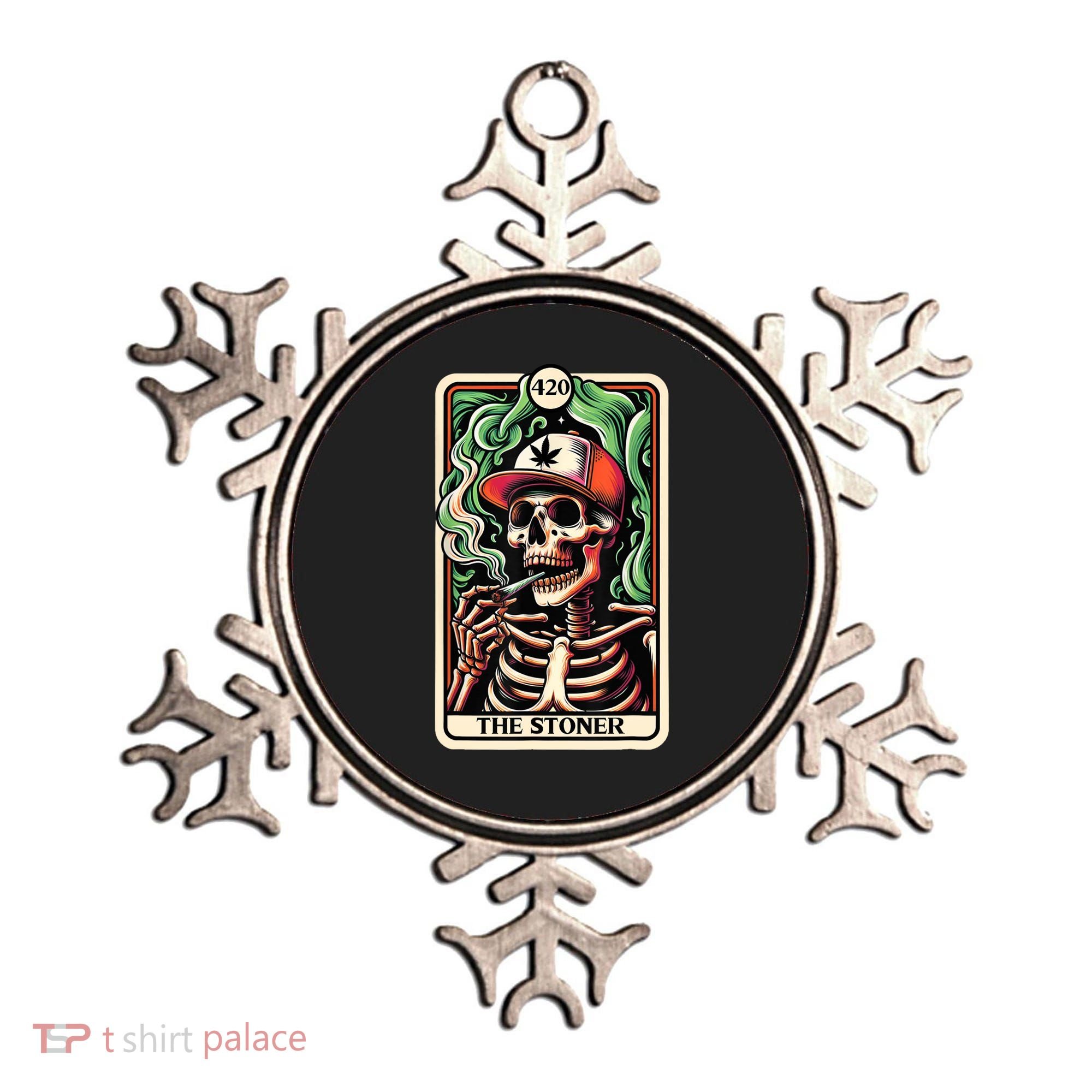 Tarot Card The Stoner Weed Lover Skeleton Cannabis 420 Ornament