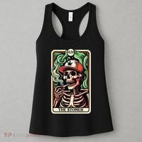 Tarot Card The Stoner Weed Lover Skeleton Cannabis 420 Women's Tank Top thumb 3