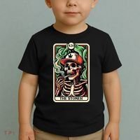 Tarot Card The Stoner Weed Lover Skeleton Cannabis 420 Toddler T-Shirt thumb 2