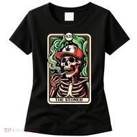 Tarot Card The Stoner Weed Lover Skeleton Cannabis 420 Women's T-Shirt thumb 0
