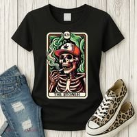 Tarot Card The Stoner Weed Lover Skeleton Cannabis 420 Women's T-Shirt thumb 3