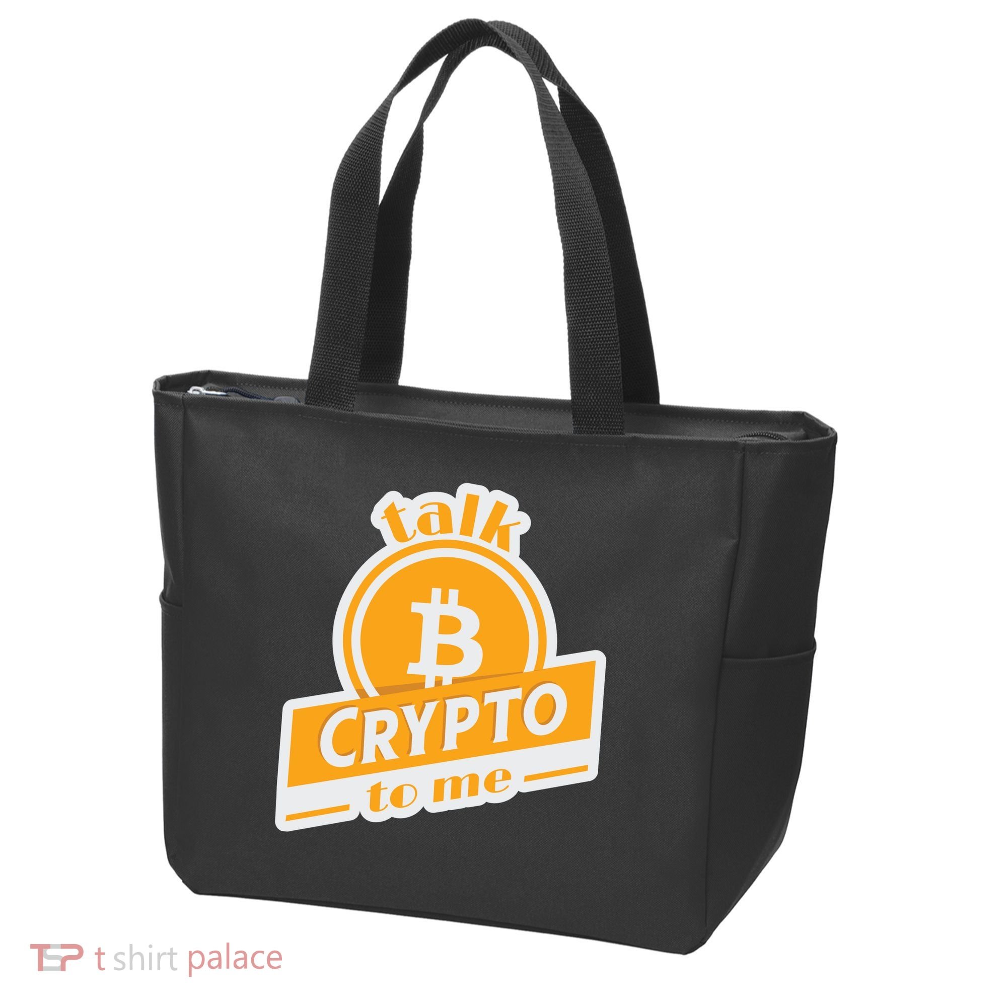 Talk Crypto To Me Bitcoin Tote Bag