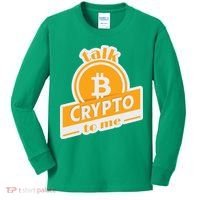 Talk Crypto To Me Bitcoin Kids Long Sleeve Shirt thumb 0