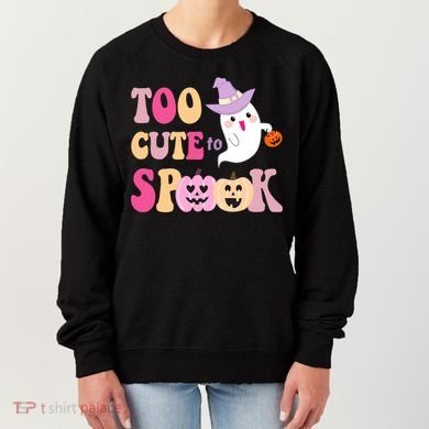 Too Cute To Spook Halloween Groovy Ghost Women's Sweatshirt