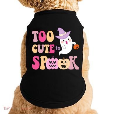 Too Cute To Spook Halloween Groovy Ghost Doggie Tank