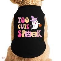 Too Cute To Spook Halloween Groovy Ghost Doggie Tank thumb 0