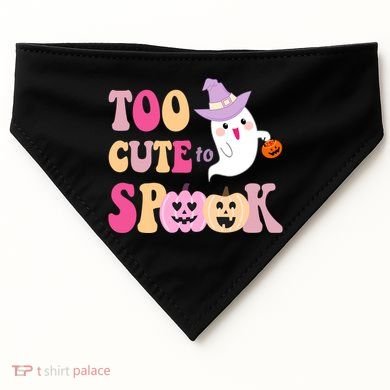 Too Cute To Spook Halloween Groovy Ghost USA-Made Doggie Bandana