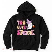 Too Cute To Spook Halloween Groovy Ghost Hoodie thumb 0