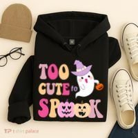 Too Cute To Spook Halloween Groovy Ghost Hoodie thumb 4