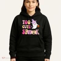 Too Cute To Spook Halloween Groovy Ghost Hoodie thumb 5
