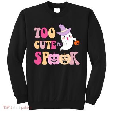 Too Cute To Spook Halloween Groovy Ghost Sweatshirt
