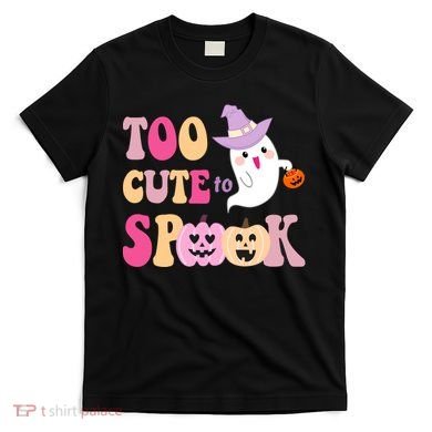 Too Cute To Spook Halloween Groovy Ghost T-Shirt