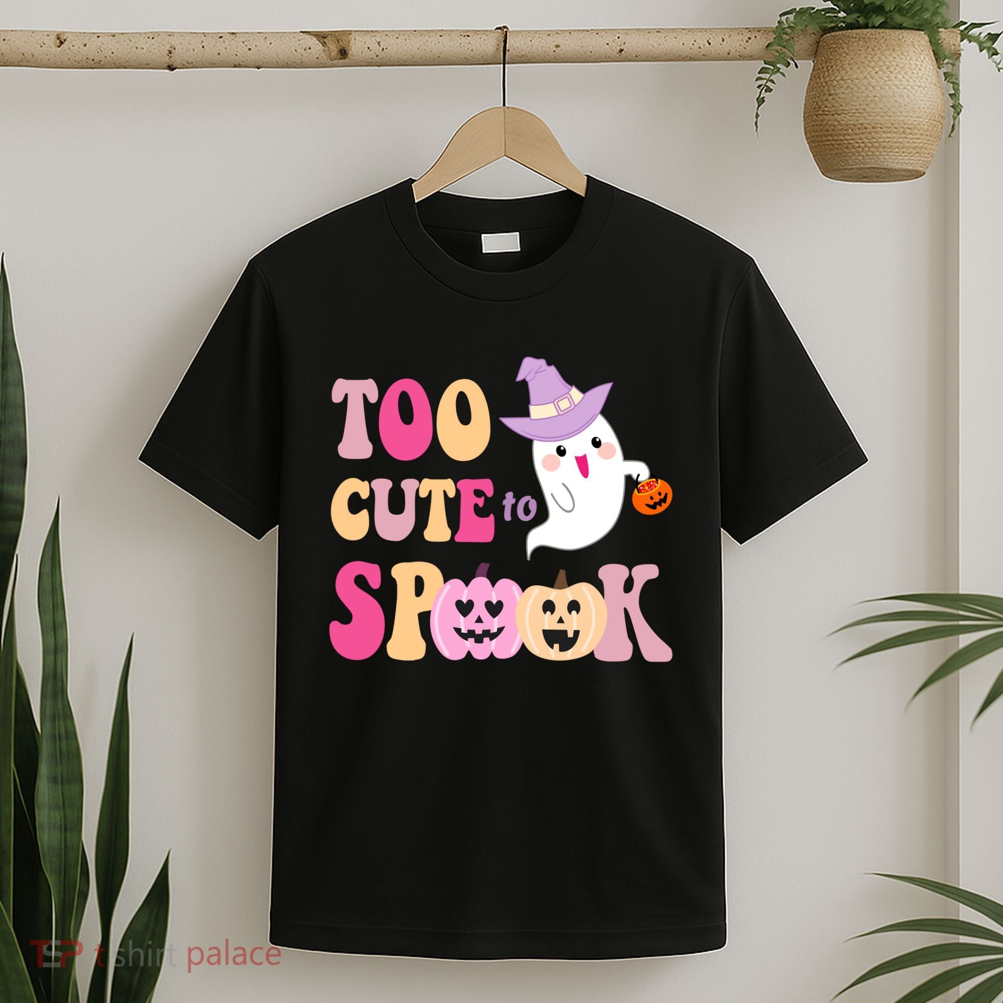 Too Cute To Spook Halloween Groovy Ghost T-Shirt