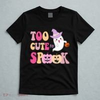 Too Cute To Spook Halloween Groovy Ghost T-Shirt thumb 5