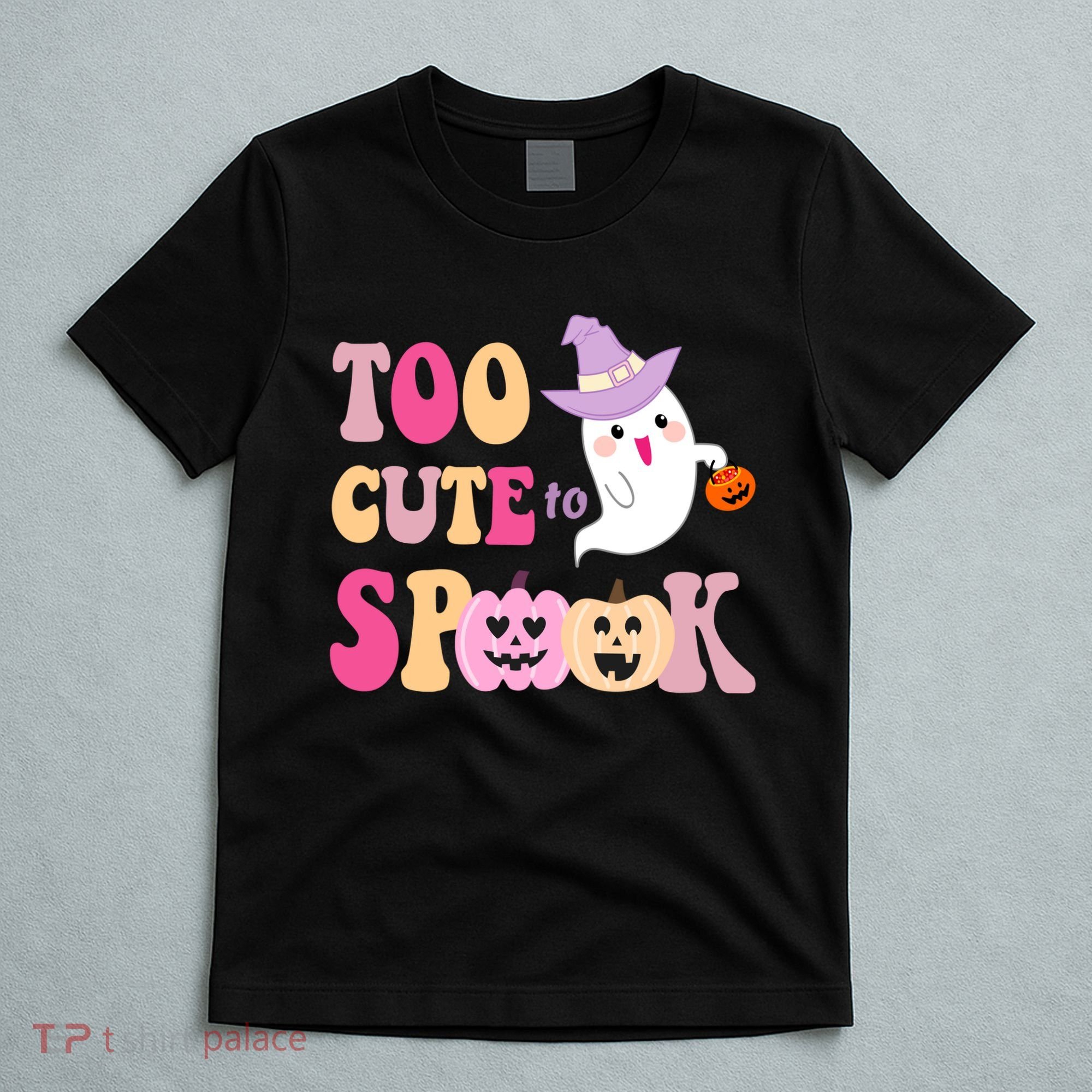 Too Cute To Spook Halloween Groovy Ghost T-Shirt