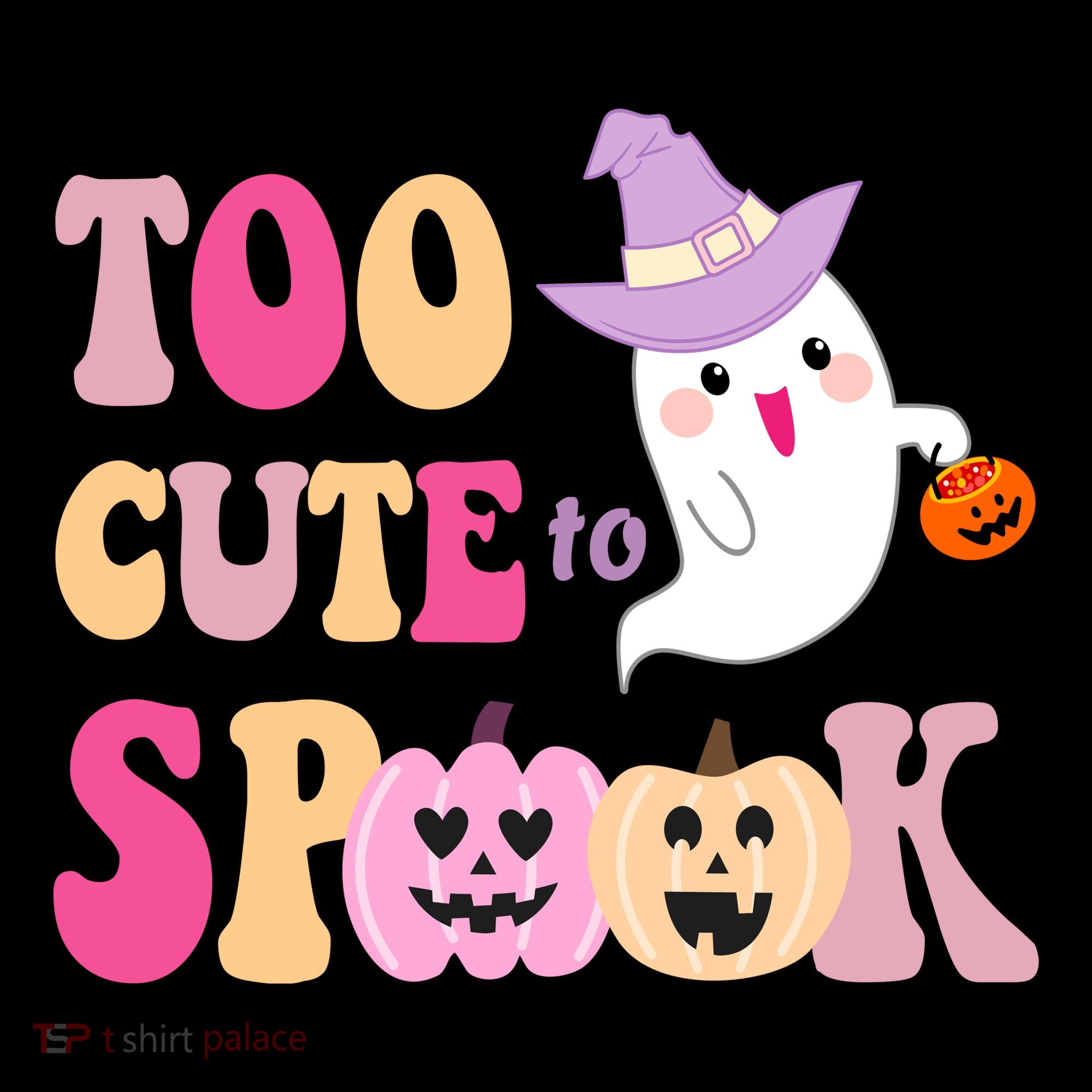 Too Cute To Spook Halloween Groovy Ghost T-Shirt