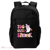 Too Cute To Spook Halloween Groovy Ghost Backpack thumb 0