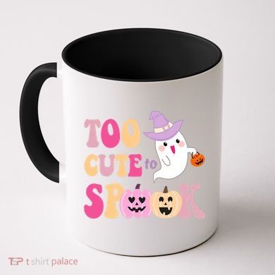 Too Cute To Spook Halloween Groovy Ghost Coffee Mug