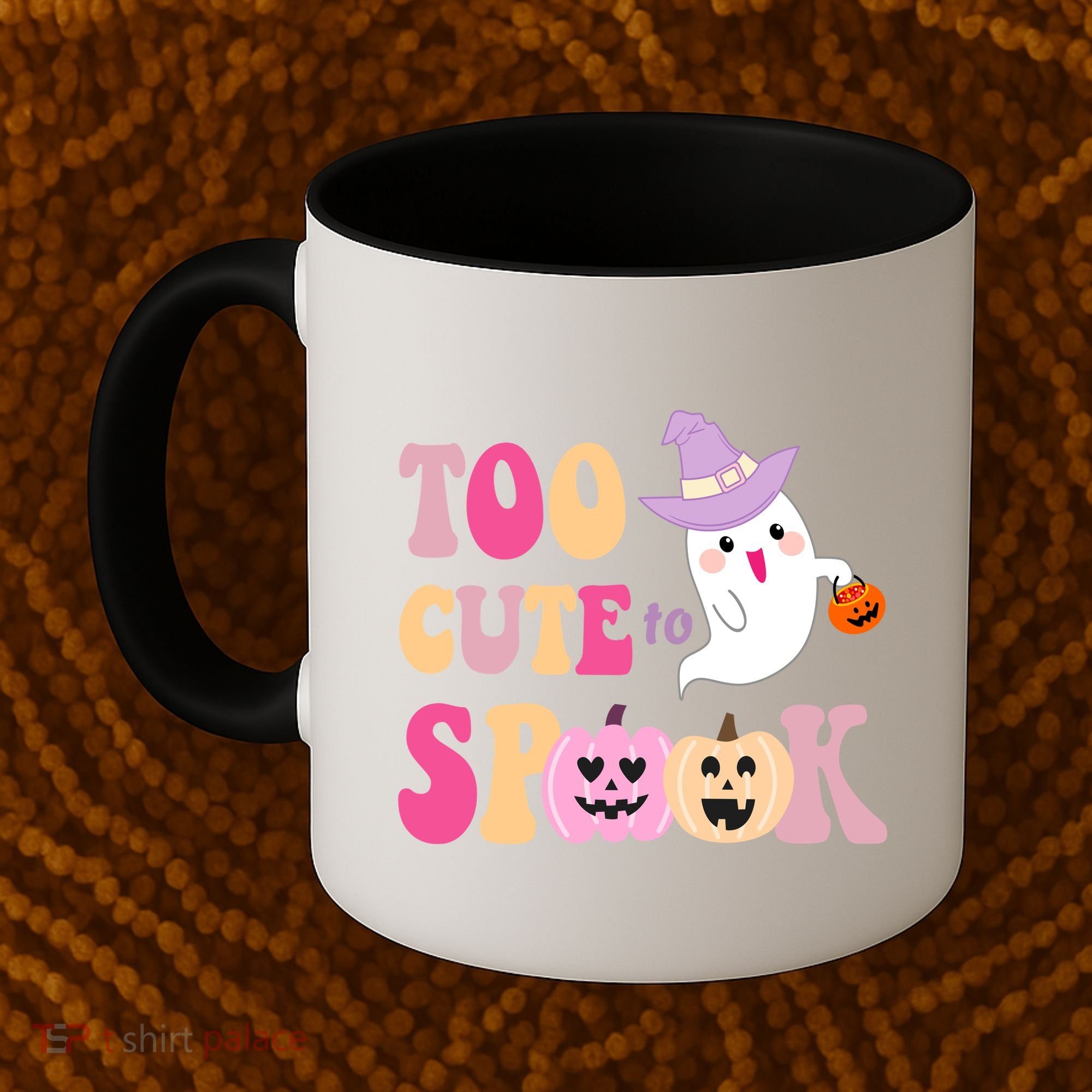 Too Cute To Spook Halloween Groovy Ghost Coffee Mug