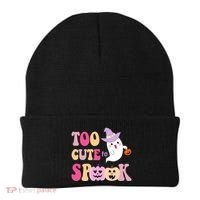 Too Cute To Spook Halloween Groovy Ghost Beanie thumb 0