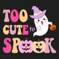 Too Cute To Spook Halloween Groovy Ghost Beanie thumb 2