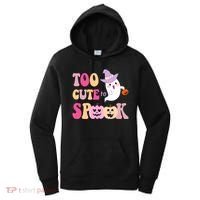 Too Cute To Spook Halloween Groovy Ghost Women's Hoodie thumb 0