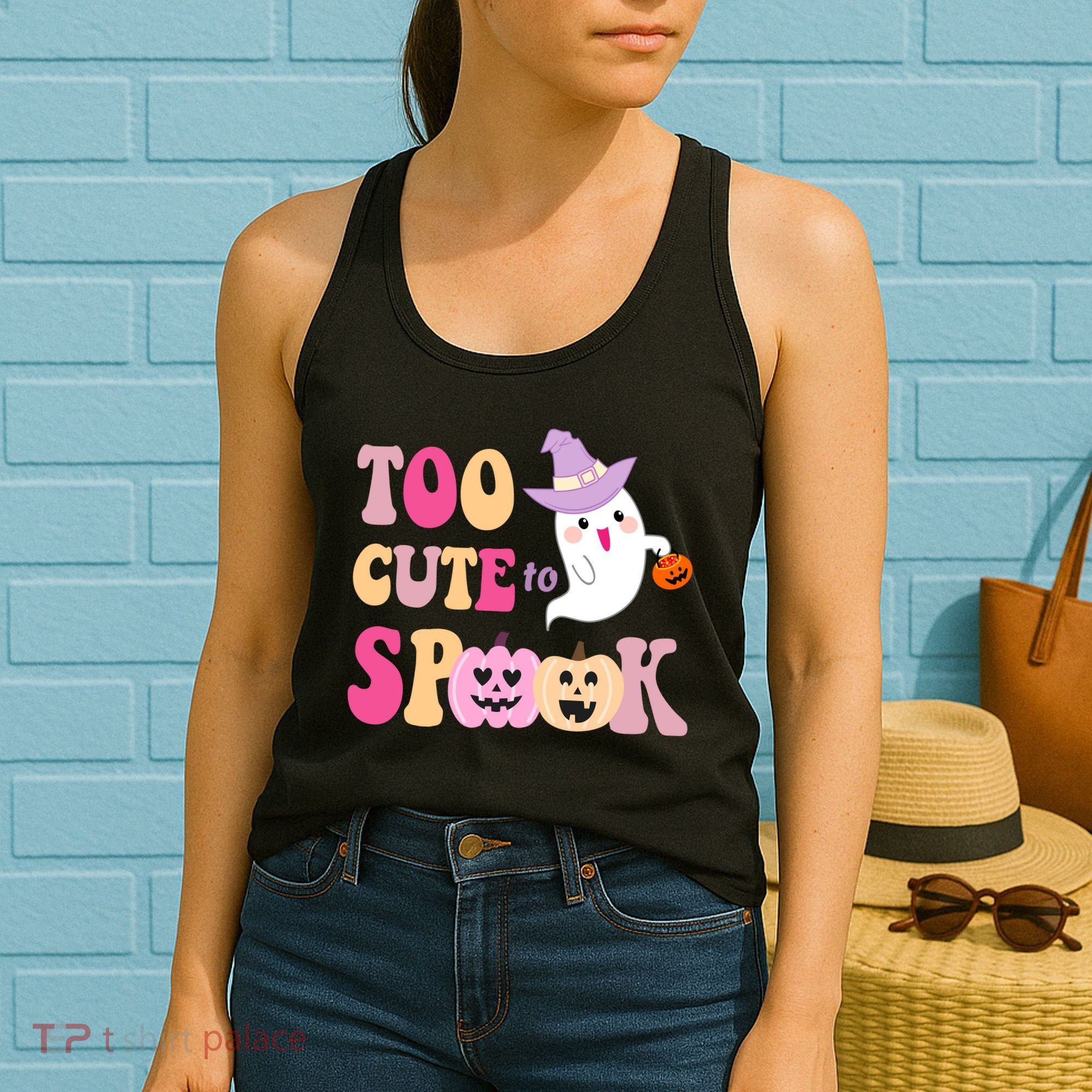 Too Cute To Spook Halloween Groovy Ghost Women's Tank Top