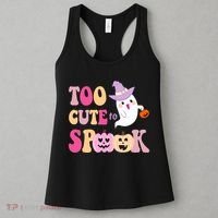 Too Cute To Spook Halloween Groovy Ghost Women's Tank Top thumb 3