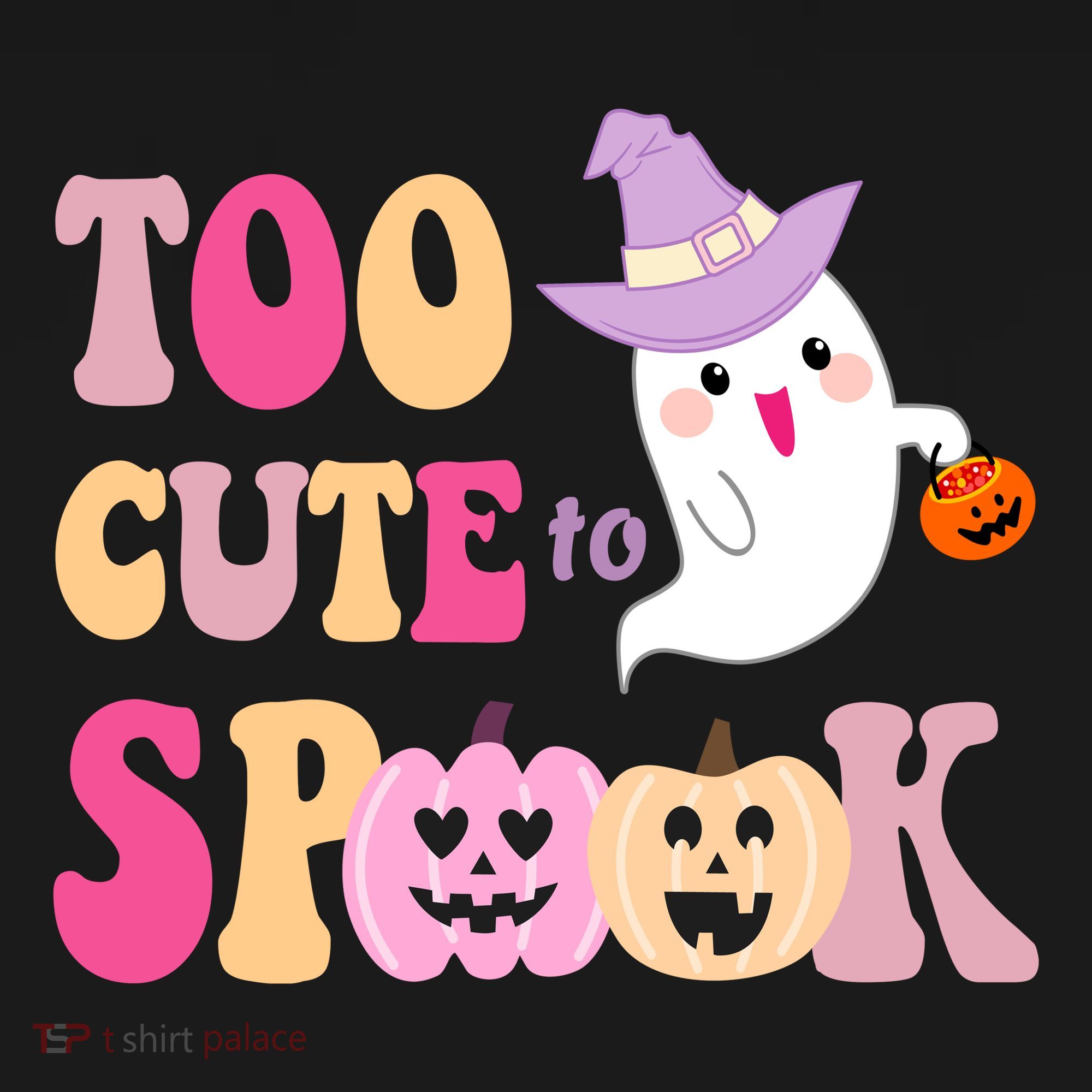 Too Cute To Spook Halloween Groovy Ghost Women's Tank Top