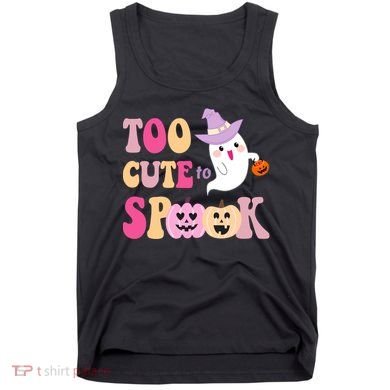 Too Cute To Spook Halloween Groovy Ghost Tank Top