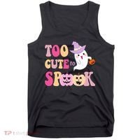 Too Cute To Spook Halloween Groovy Ghost Tank Top thumb 0