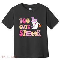 Too Cute To Spook Halloween Groovy Ghost Toddler T-Shirt thumb 0