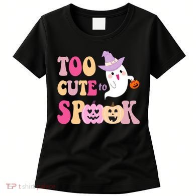 Too Cute To Spook Halloween Groovy Ghost Women's T-Shirt