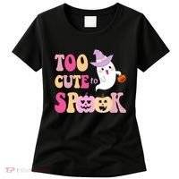 Too Cute To Spook Halloween Groovy Ghost Women's T-Shirt thumb 0