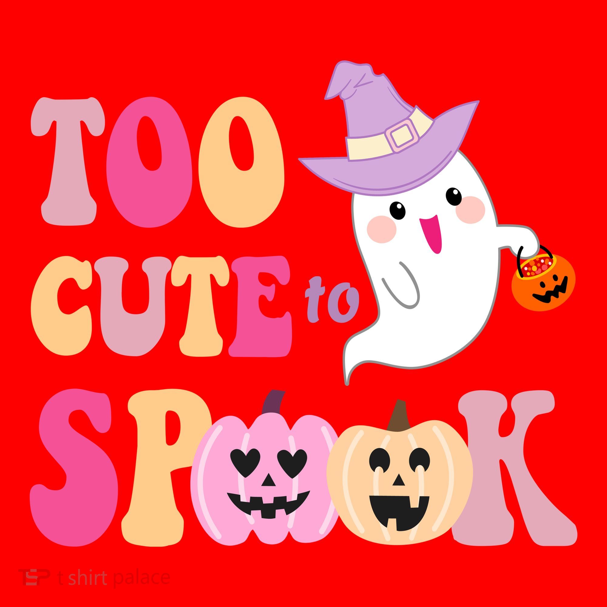 Too Cute To Spook Halloween Groovy Ghost Santa Hat