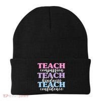 Teach Compassion Teach Kindness Teach Confidence Beanie thumb 0