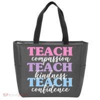 Teach Compassion Teach Kindness Teach Confidence Tote Bag thumb 0