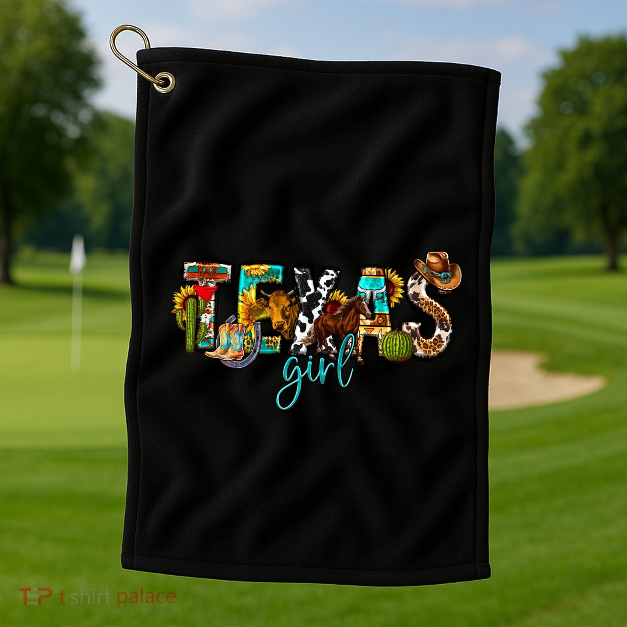 Texas Cowgirl Golf Towel