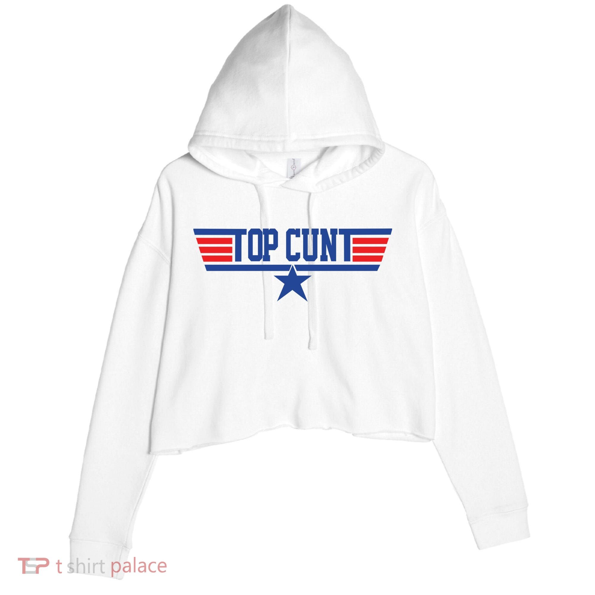 Top Cunt Crop Fleece Hoodie