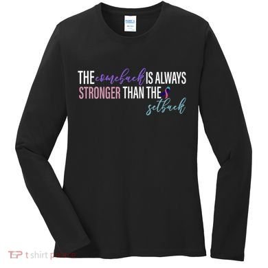 Thyroid Cancer The Comeback Is Always Stronger Than The Setback Women's Long Sleeve Shirt