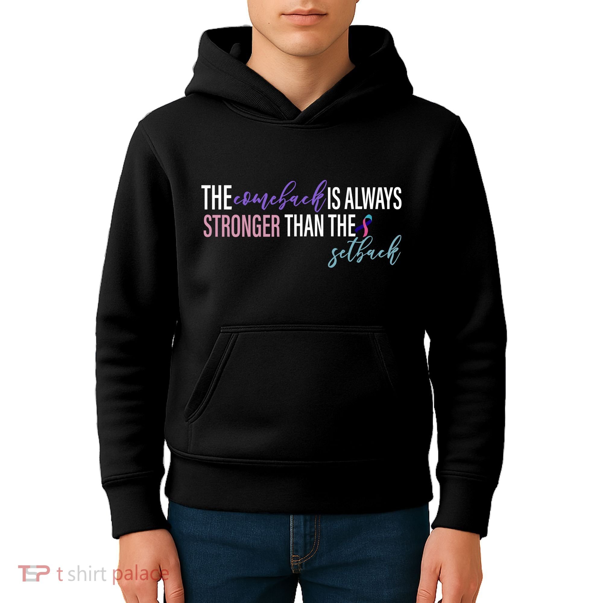 Thyroid Cancer The Comeback Is Always Stronger Than The Setback Kids Hoodie