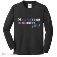Thyroid Cancer The Comeback Is Always Stronger Than The Setback Kids Long Sleeve Shirt thumb 0