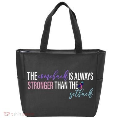Thyroid Cancer The Comeback Is Always Stronger Than The Setback Tote Bag